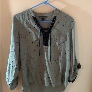 Rock and Republic army green blouse